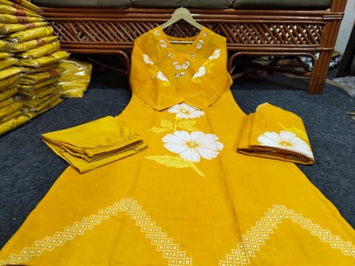 Image of Jatsy Women Pure Cotton Kurta Pant Dupatta Set | Salwar Suit Set For Girls And Women's