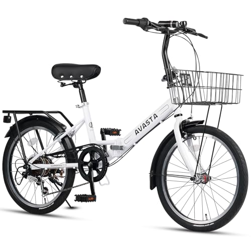 AVASTA 20 Inch Folding Bike for Men Male and Women Female with 7-Speed, Dual...