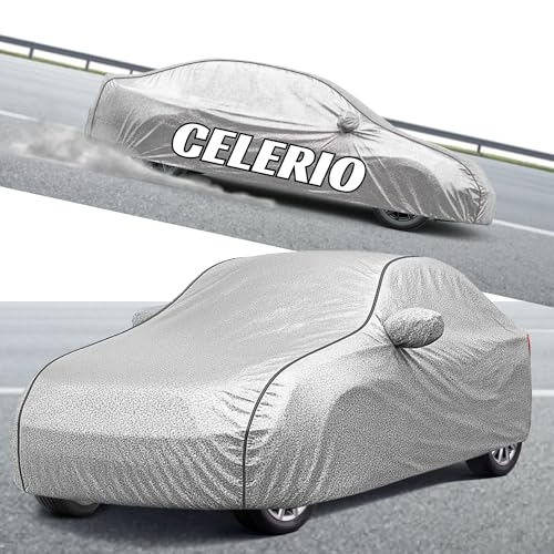 Image of Kayme Compatible with Silver Celerio Car Cover Waterproof Car Body Cover for All Weather Proof & Full Bottom Elastic, Triple Stitching with 100% Nail Proof Cover