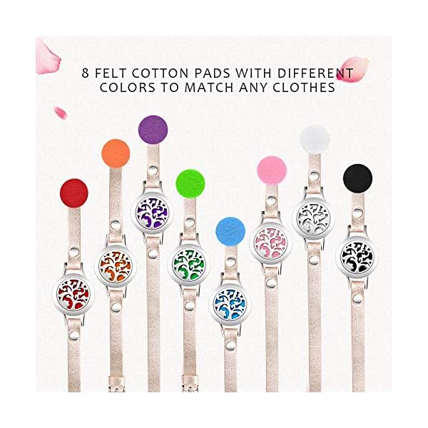 Jack & Rose for Women, Essential Oil Diffuser Bracelet, Tree of Life Jewelry Aromatherapy Bracelets Leather Band with 8 Color Felt Pads, Gifts for Daughter, Girl, Mom, Sister