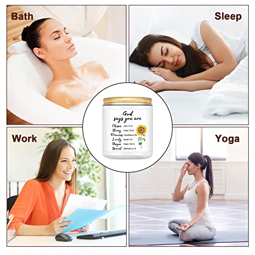 Inspirational Gifts For Women, Religious Christian God Mother Gifts For Women Friends, Sunflower Gifts For Women, Motivational Encouragement Gifts For Women Friends, 7Oz Lavender Scented Candles #TOP6