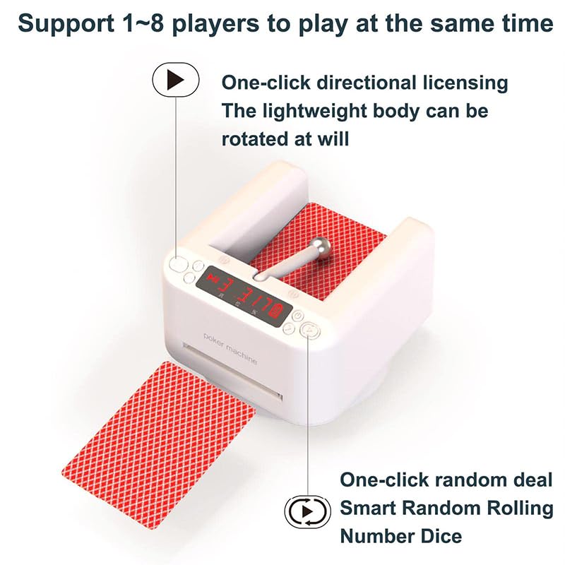 Macchina automatica per il commerciante di carte – Shuffler elettrico portatile per 2-8 giocatori con rotazione a 360° e tovaglia da poker
