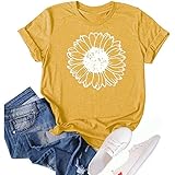 Women's Sunflower Summer T Shirt Plus Size Loose Blouse Tops Girl Short Sleeve Graphic Casual Tees...