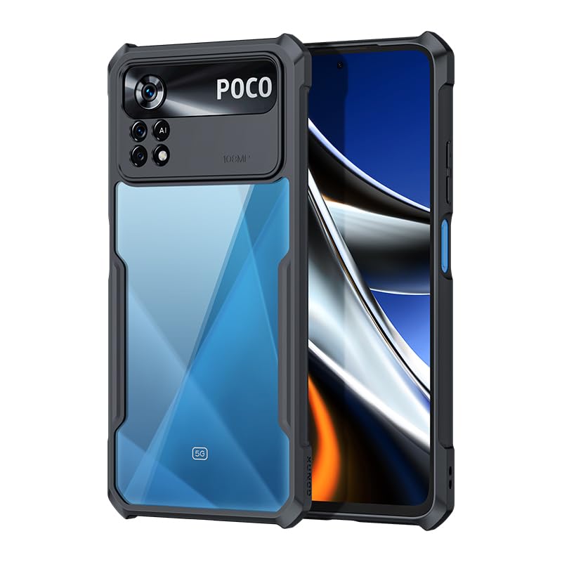 amazon basics Hybrid Camera Protection Transparent Hard Back Case Cover for Poco X4 Pro 5G (Sides Black) (B0CVL1R3HH) Amazon Price History, Amazon Price Tracker