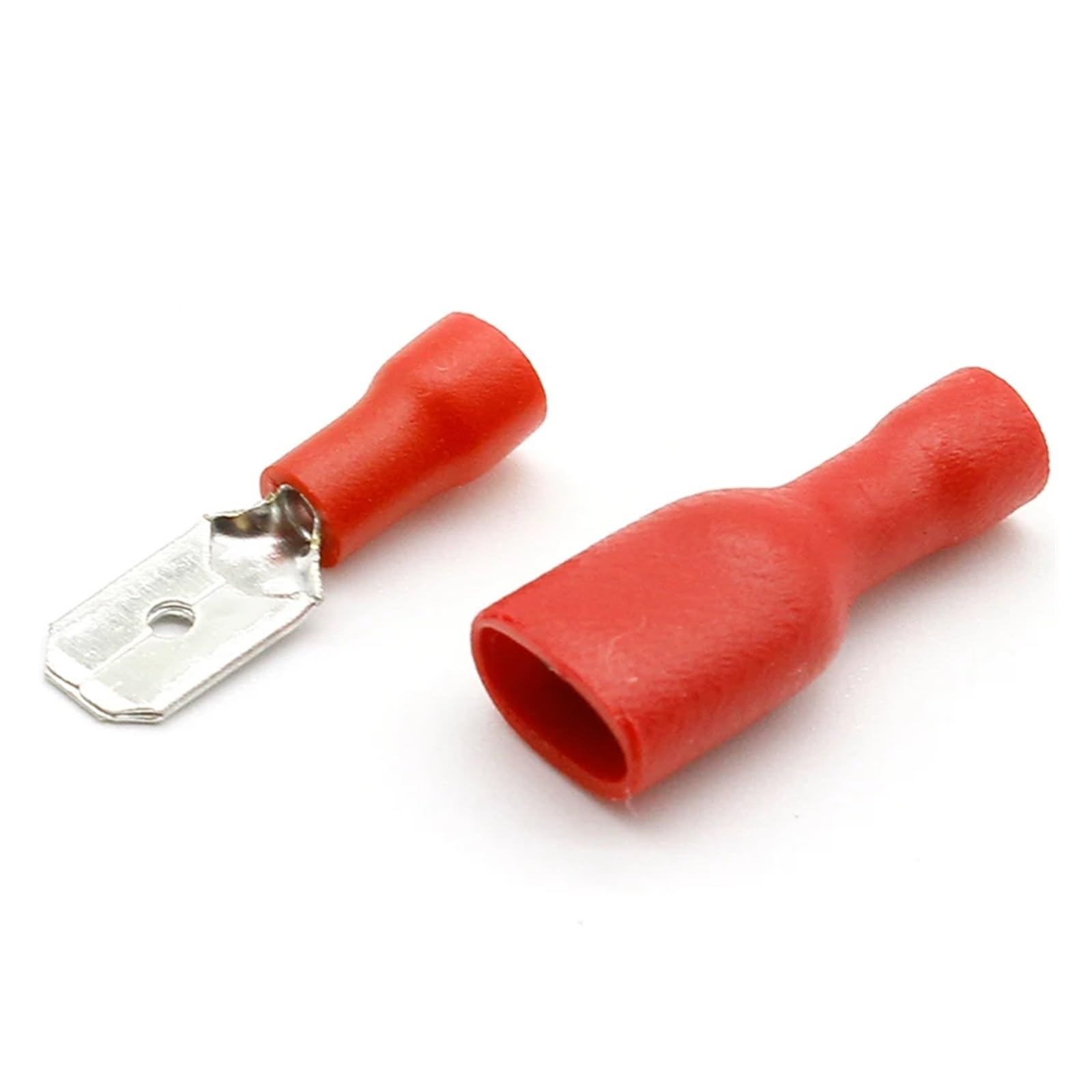 QMKADFQXF 100pcs Red Spade Crimp Terminals Fully Insulated Electrical Connectors Wiring