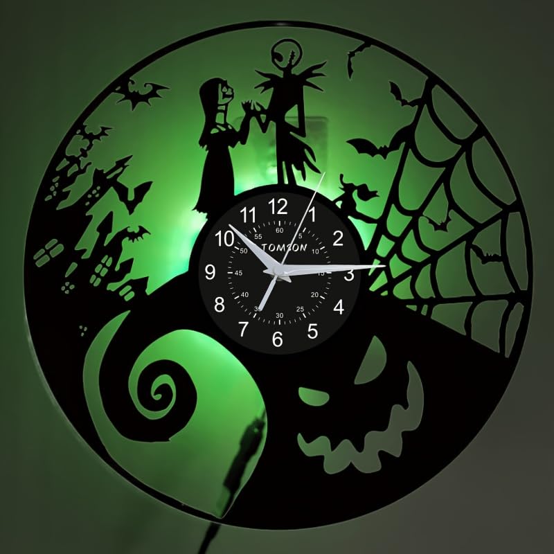 12 inch Vinyl Record Design LED Wall Clock Black Silhouette Ideal Gift for Family and Friends on Christmas and Birthdays