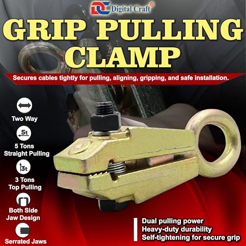 Digital Craft 5 Ton Self-Tightening Pull Clamp – Heavy-Duty Auto Body Collision Repair Tool for Frame Straightening & Metal Work, Small Mouth Grips, Compact Design for Precise Clamping