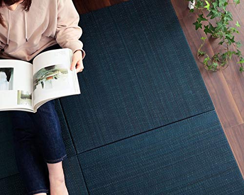 琉球畳 70 置き畳 4枚セット ユニット畳 縁なし 美畳 ネイビー 約70×70cm 4P 半畳 正方形 い草 イ草 いぐさ 畳 たたみ マット フローリング tatami mat フロアマット 滑り止め #8636120