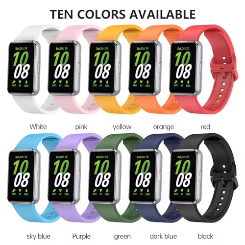 Image of Valente Silicone Watch Straps Compatible for Samsung Galaxy Fit 3 (Pack of 3)