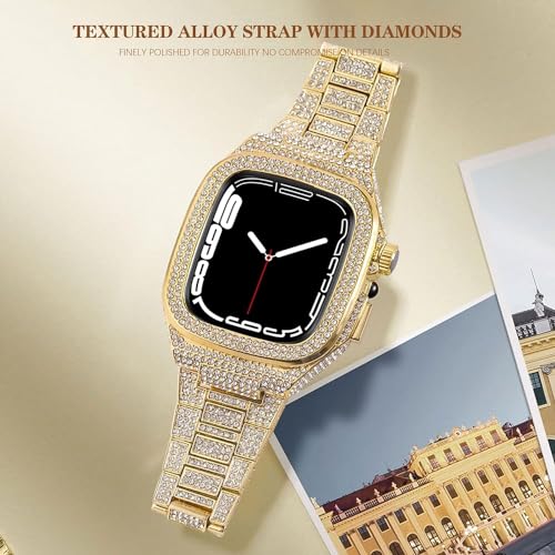 Kit de modification PURYN pour Apple Watch 44mm 45mm avec boîtier diamant
