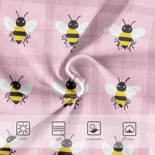 Wusikd Cute Bees Girls' Underwear Cotton Pink Girls Briefs Soft Toddler Underwear 2T3
