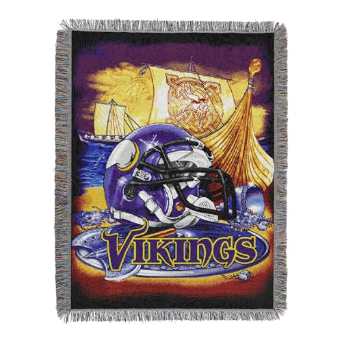 Northwest NFL Minnesota Vikings Home Field Advantage Woven Tapestry Wall Hanging, 48 x 60 Inches, Officially Licensed, Decorative Fringes