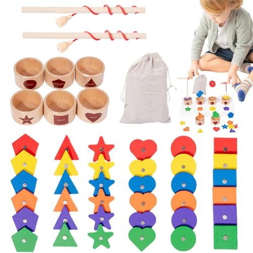 Jouet de pêche magnétique en bois pour occuper intelligemment les enfants