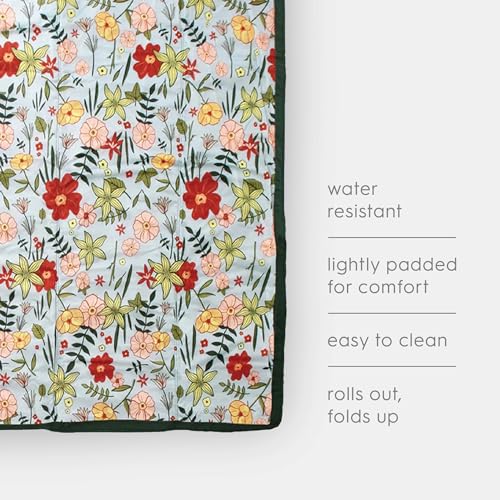 Image of Little Unicorn 5'x7' Outdoor Family Picnic & Beach Blanket | Durable & Water-Resistant Fabric | Compact Fold & Easily Wipes Clean | Zipper Pocket (Primrose Patch)