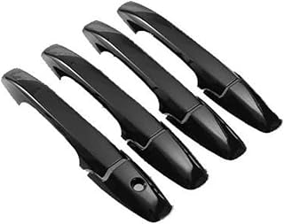 Chrome Car Door Handle Cover Trim Carbon Fiber for Civic 8 2006-2010 Car-Styling Exterior Parts Accessories Protection(Black)