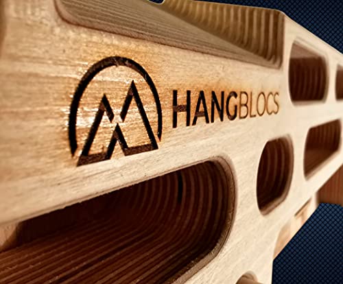 HANGBLOCS Griffbrett/Hangboard/Fingerboard fürs Kletter- und Bouldertraining mit Klimmzugstangen (inkl. Schrauben + Dübel) … (mit Rohrsteckschlüssel)