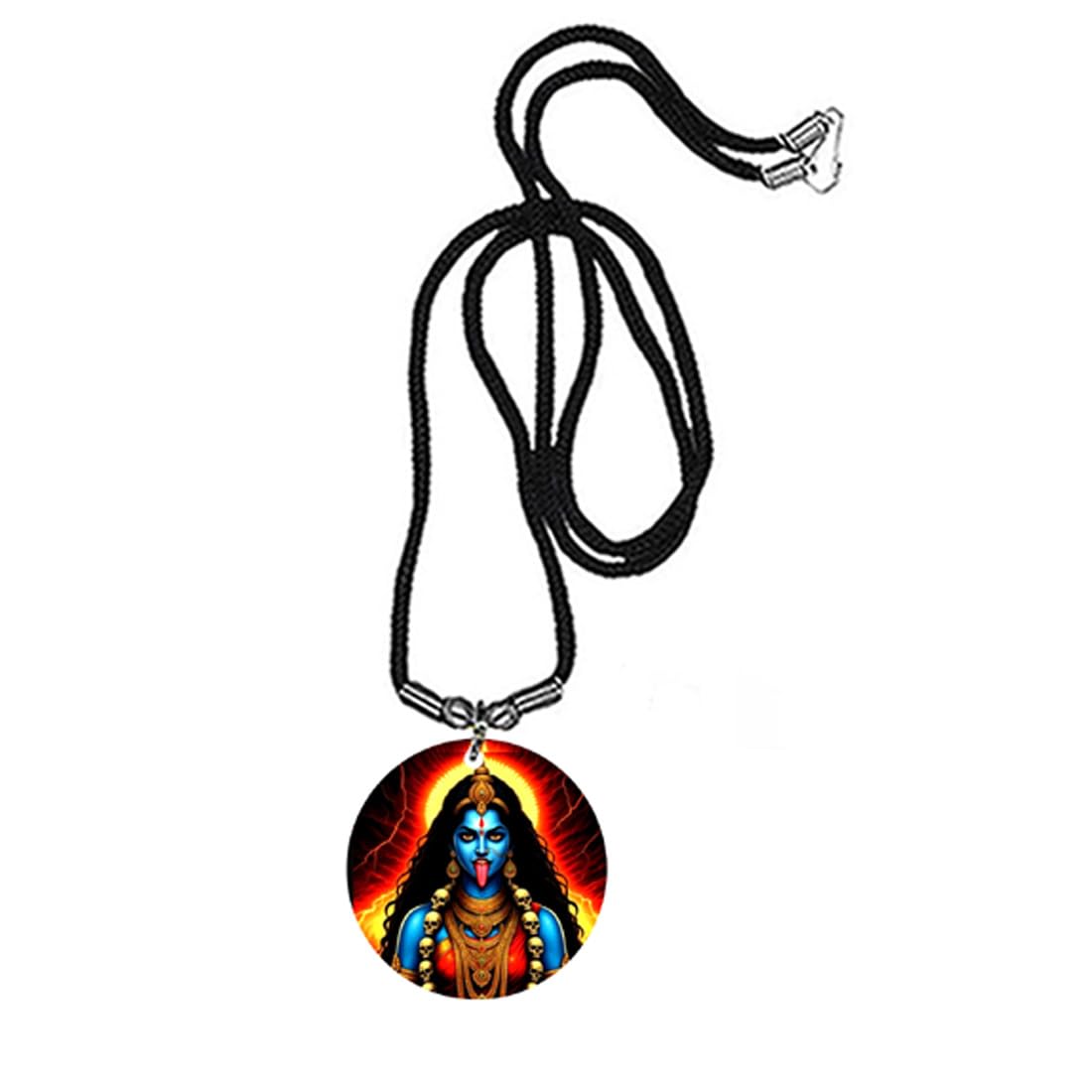 Maa Mata Kali Religious Cord Chain Red Acrylic Pendant for Men & Women | Hindu Spiritual Devotional Charm | Lightweight Acrylic Jewelry for Puja-picture-34