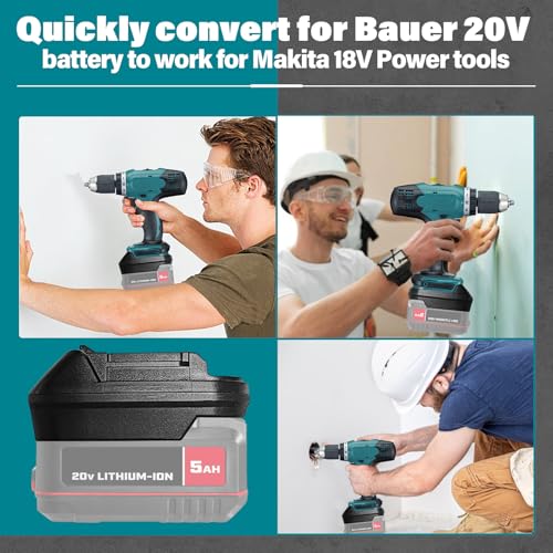 Adaptador Bauer 20V a Makita 18V para herramientas inalámbricas 6
