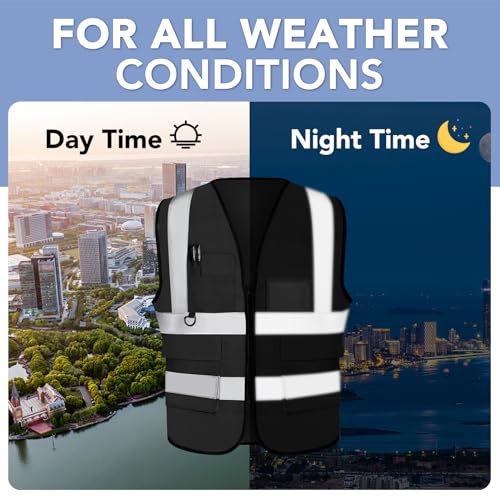 Image of XPCARE Reflective Safety Vests For Women Men, High Visibility Security Vest Pockets and Zipper Front Construction Work Vest