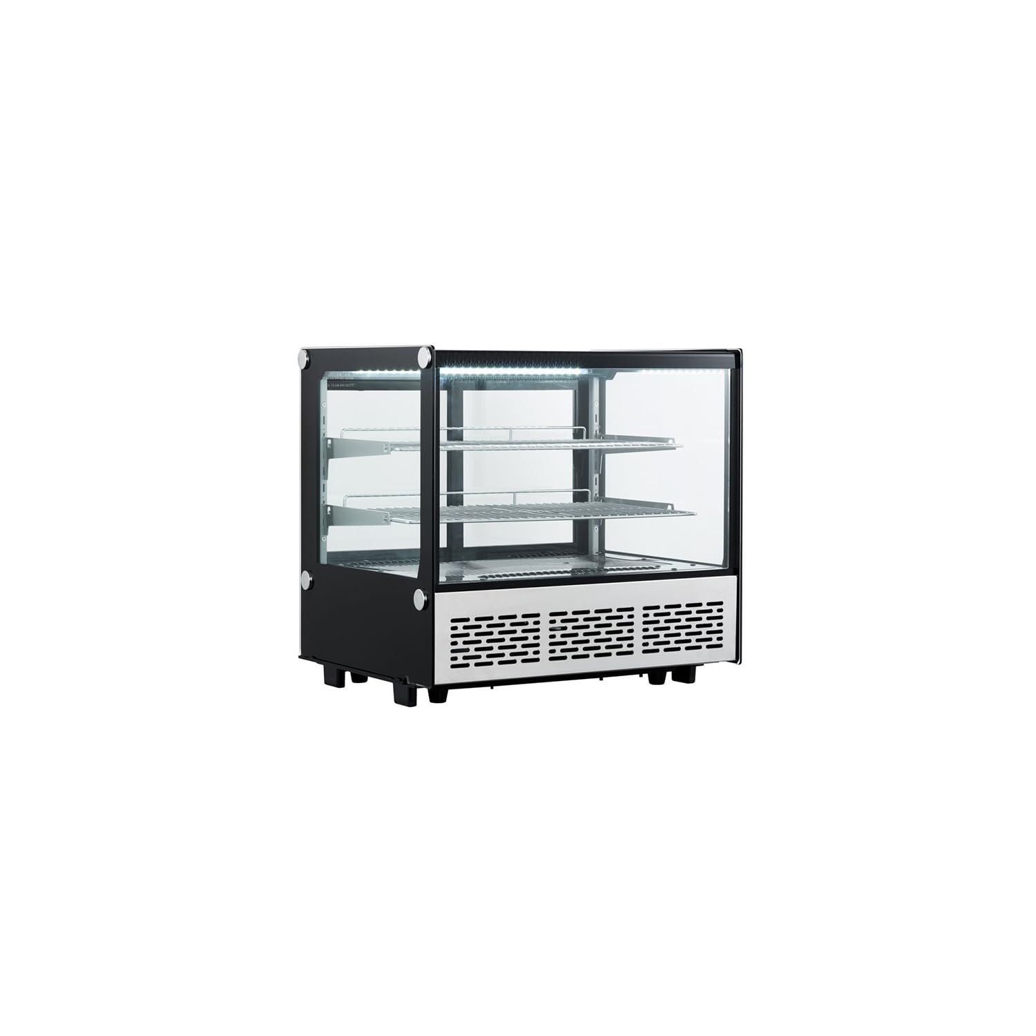 Ristoattrezzature - Vetrina refrigerata da banco 71x56,8x68,6h cm vetro dritto 4 lati in vetro 120 lt +2 +10 °C