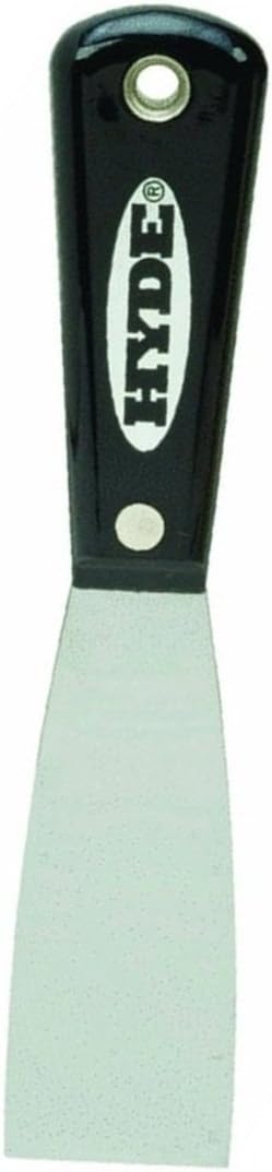Hyde Black & Silver Professional Putty Knife Stiff Carbon Steel 1-1/2" - 6 Pack