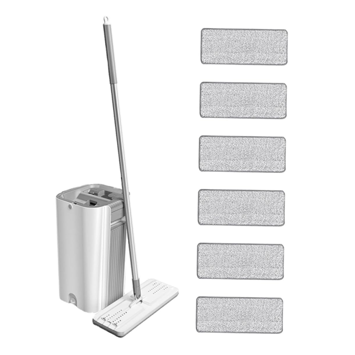 Set Mop per Casa Secchio e Spruzzatore, Microfibra Argento