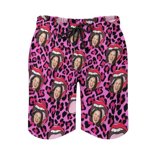 Custom Face Couple Matching Swimsuit Personalized Women's Bathing Suit&Men's Swim Shorts Valentine's Day Beach Party Fun Gift3