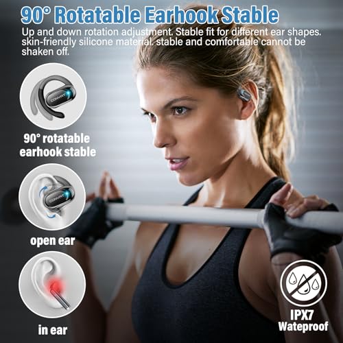 Conyat AI Kopfhörer Übersetzer, unterstützt 164 Sprachen/6 Übersetzungsmodi, Übersetzer Ohrhörer 3-in-1-Übersetzungskopfhörer, 58H Open Ear Übersetzer Kopfhörer Mic für Lernen, Reisen, Business