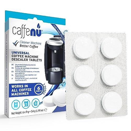 Caffenu Tablettes détartrantes Pack de 6 | Tablettes pour detartrage machine cafe | Compatible avec Nespresso, Delonghi, Lavazza | Elimine le calcaire & accumulations | Complète le kit de Barista