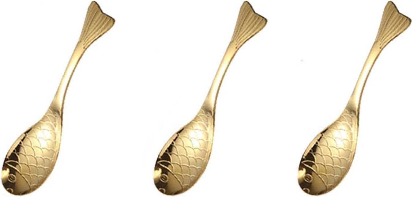 SONGCHAO Kitchen Spoons Dessert Spoons Stainless Steel Spoon Coffee Spoon Spoon Cute Creative Soup Spoons Dinner Spoons(B)