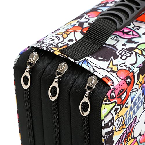 Image of Lbxgap 102 Slots Marker Pen Organizer Case w /Handle | Portable Multilayer Holder for Watercolor Pencils & Gel Pen Markers for Artists, Sketching, Drawing