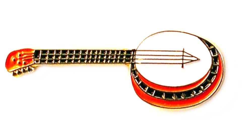 Metal Enamel Pin Badge Brooch Banjo