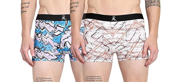 Image of 5Mayi Mayi Men's Stylish Printed Boxer Shorts - Pack of 5 | Stretchable, Breathable, and Ultra-Soft Innerwear for Everyday Comfort White (in, Numeric, 85, Regular, 2, Multi)
