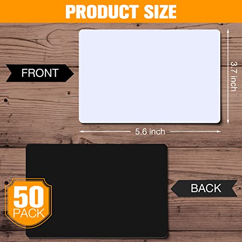 Spakon 50 Pack Dry Erase Blank Magnetic Labels Magnets Multipurpose Erasable Magnetic Labels Dry Erase Index Cards for Whiteboard Office Education and Home Use(White,5.6 x 3.7 Inch) by Spakon - Image 2