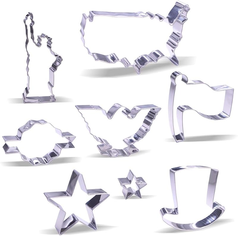 4th of July Cookie Cutter Set - 8 Piece - Stainless Steel