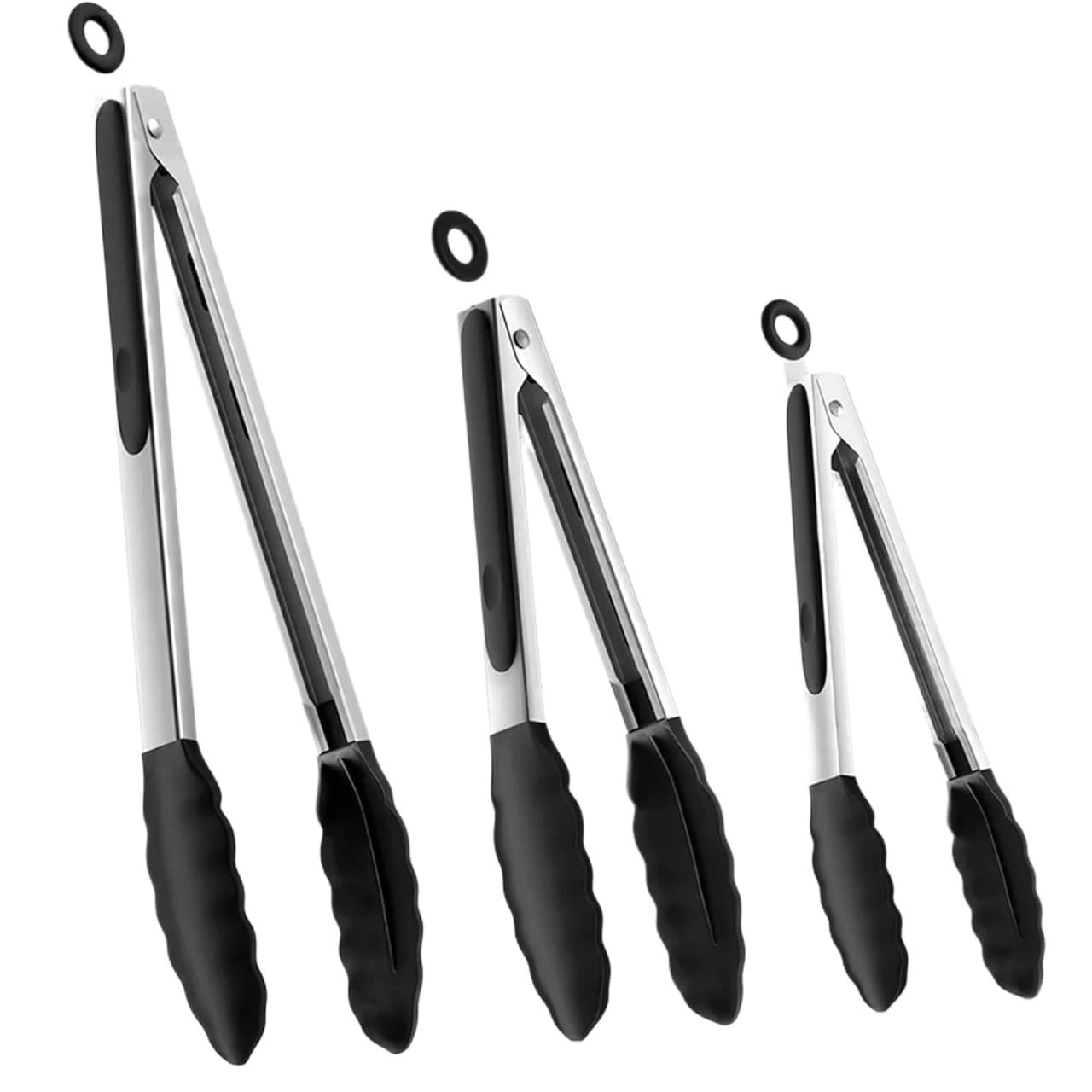 Pinze Da Cucina 3 pz/set Silicone BBQ Grigliare Pinze Cucina Cottura Insalata Pane Servire Tong Antiaderente Barbecue Clip Morsetto Strumenti In Acciaio Inox Gadget