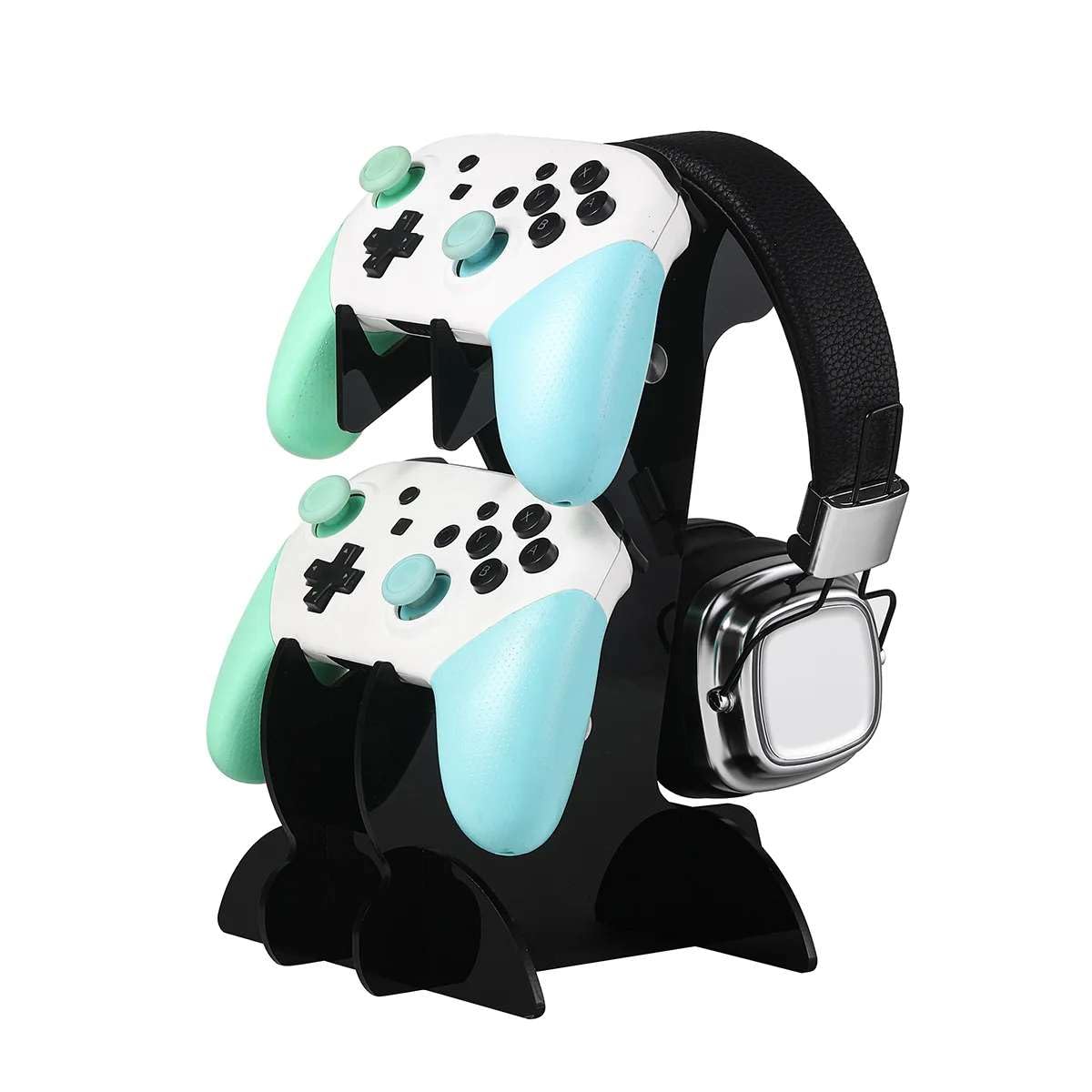 TrueCart Gaming Console & Headset Stand - Double-Layered Organizer for PS5, PS4 & Switch Controllers & Headphones-image-49