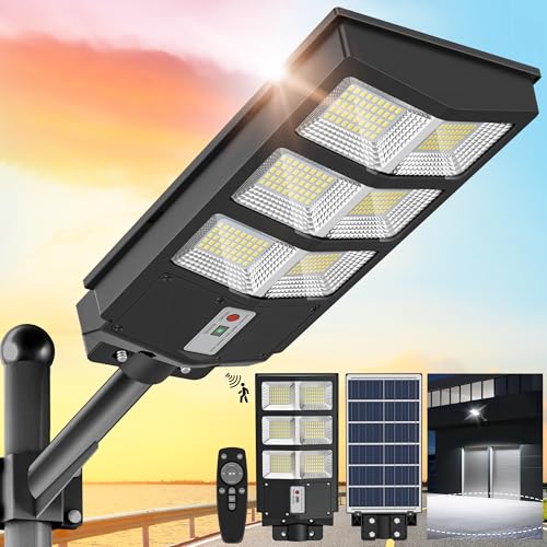 Sunwish Solar Street Lights Outdoor 6500K Parking Lot Lights Commercial Dusk to Dawn, Solar Lights...