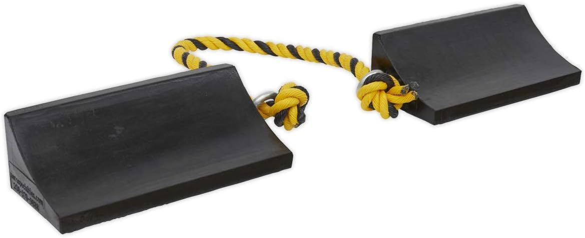 Sealey WC16 Heavy-Duty Rubber Wheel Chocks - Pair