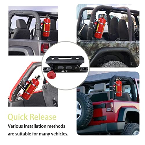 Mfc New Universal Aluminum Adjustable Roll Bar Fire Extinguisher Mount Bottle Holder Bracket With 8 Clamps Compatible With For Jeep Wrangler Tj Jk Jku Jl Utv Polaris Rzr Ranger #TOP2