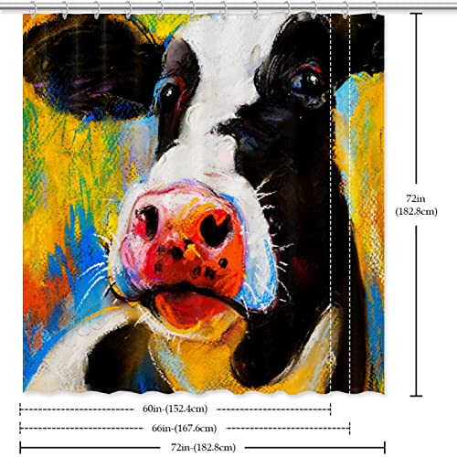 Rideau de douche imperméable motif vache pour éviter les projections d'eau au sol - 7