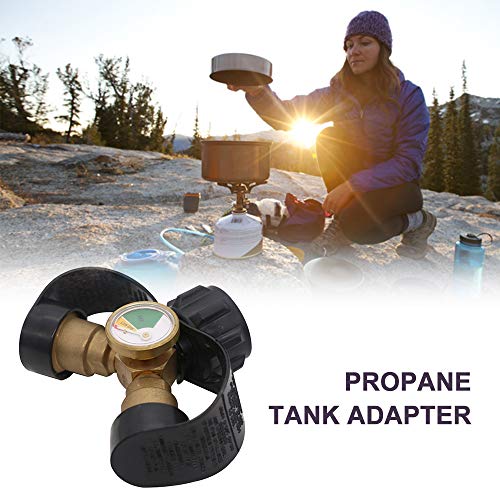 Adaptador de tanque de propano, Romacci Adaptador de propano Y-Splitter com medidor de adaptador de