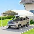 10x15 Carport, Heavy Duty Metal Car Port, All-Weather Protection, Easy Assembly for Cars, Trucks, Boats, Tractors, and Outdoor Storage