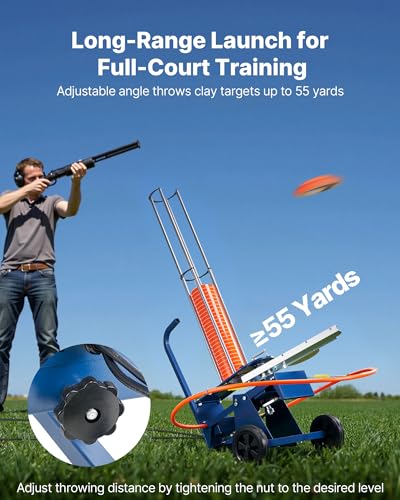 Image of VEVOR Clay Pigeon Thrower, Automatic Skeet and Trap Launcher with Adjustable Angle & Foot Pedal for Clays Throwing Shooting Sports