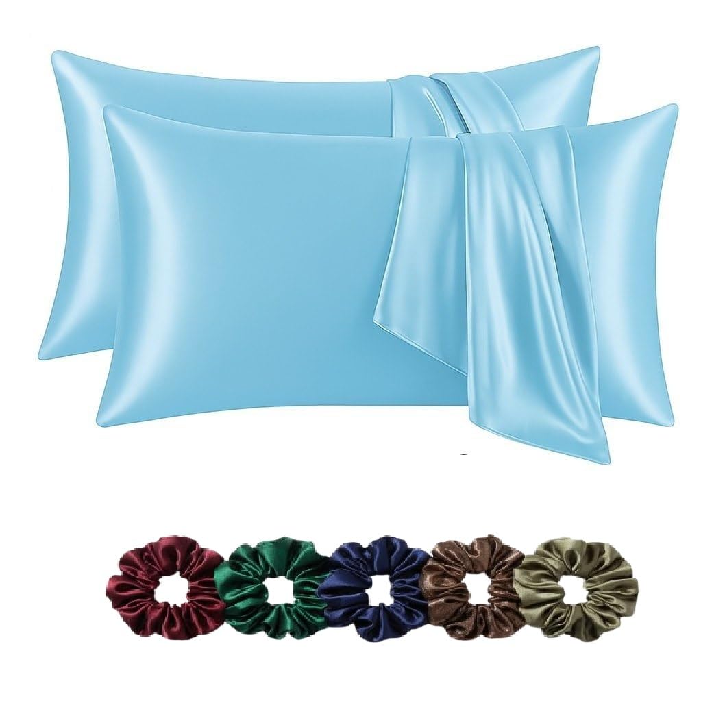 Satin Pillowcase - Hair & Skin Protection + Scrunchies -8 Satin Pillowcase - Hair & Skin Protection + Scrunchies -8