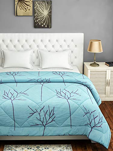 Image of Swayam Double Size AC Comforter | 254 cm X 228 cm | Blue, 150 GSM | Comes with Health Layer : Prevents oozing Out of Fibre