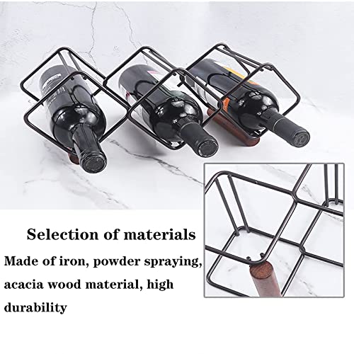 Soporte para botellas de vino 3 niveles de metal miniatura 4