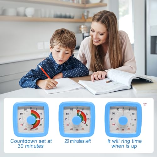 Visual Timer for Kids & Adults, 60 Minute Rainbow Countdown Timer, Time Management Tool for Classroom, Home, Kitchen, Office, School - Image 3