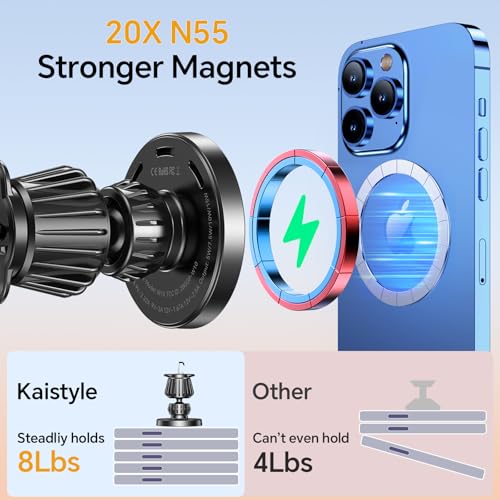 Image of Kaistyle for MagSafe Car Mount Charger【Stronger Magnets】Magnetic Wireless Car Charger with Dashboard Pad Mounting Phone Holders for Your Car Accessories for Women Men Car Mount for iPhone 17 16 15 14