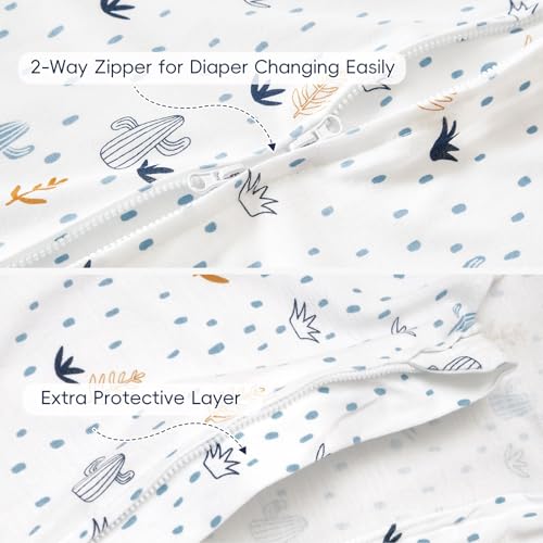Image of PHF 2 Pack Baby Wearable Blanket 12-18 Months, Rayon Derived from Bamboo, Ultra Soft TOG 0.5 Baby Wearable Blankets with 2-Way Zipper, Large Size, Dinosaur